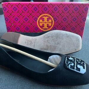 Tory Burch Suede Georgia black ballet flats - size 7